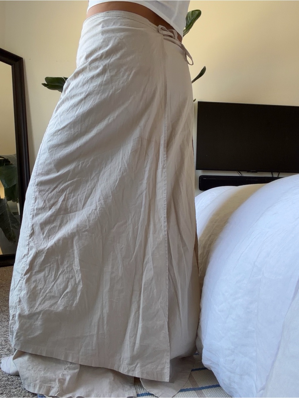 Vintage Forever 21 tan woven maxi skirt